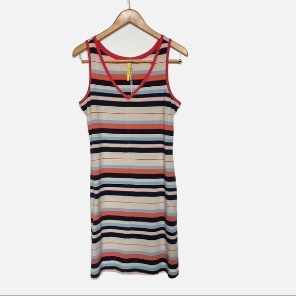 LOLE anna v-Neck stripe tank dress size medium - Picture 2 of 11